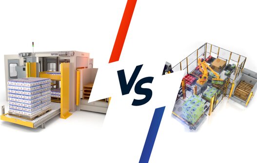 Conventional vs  Robotic Palletizing